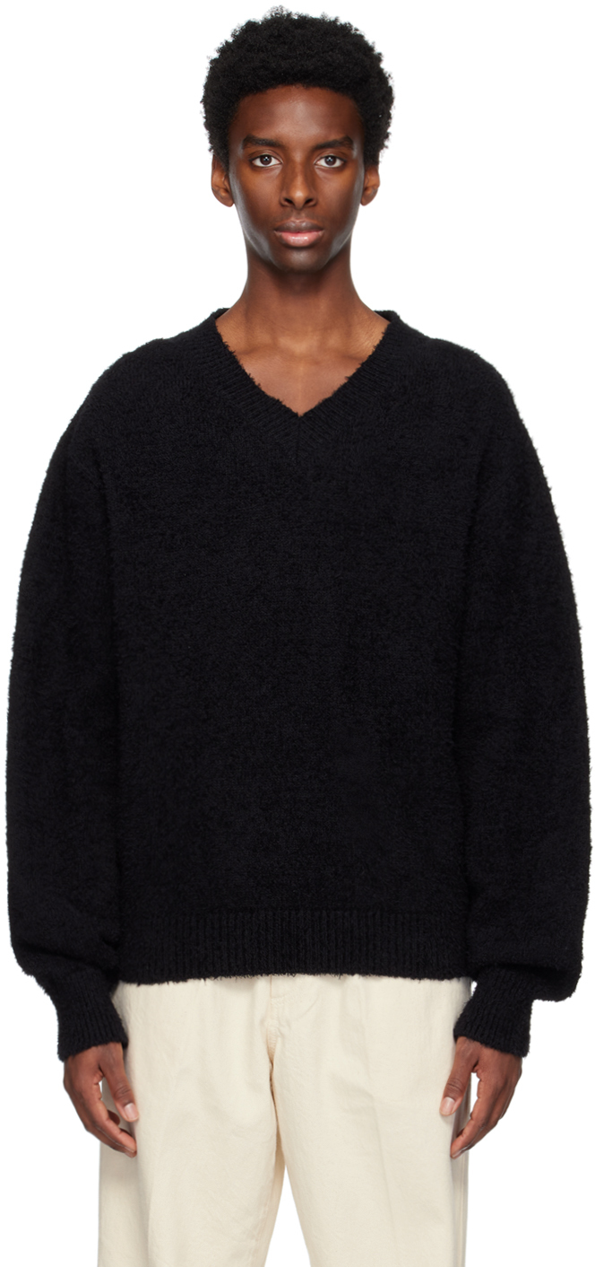 Black V-Neck Sweater by mfpen on Sale