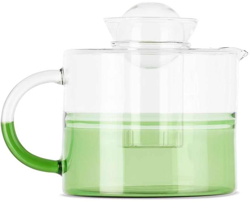 Fazeek Green Two Tone Teapot In Clear/green