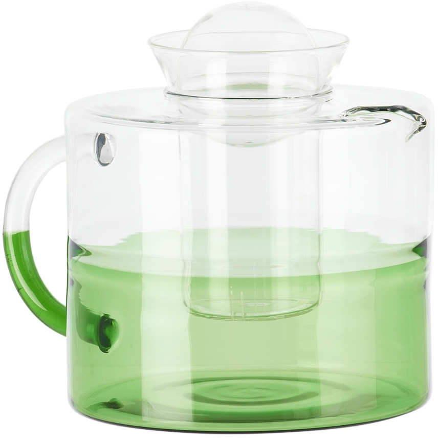 Fazeek Green Two Tone Teapot In Clear/green