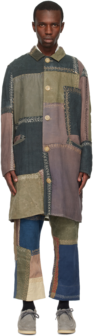 Shop By Walid Brown Cedric Coat In Multi