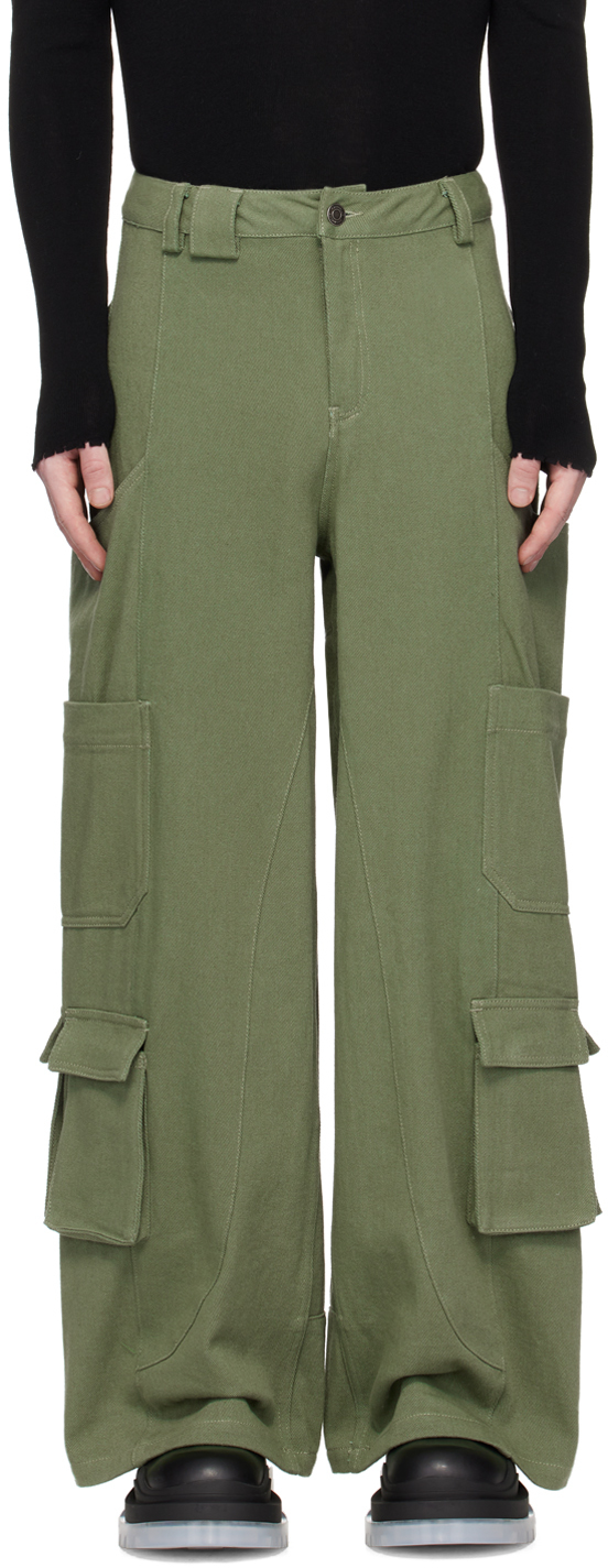 CALVINLUO Green Four-Pocket Cargo Pants