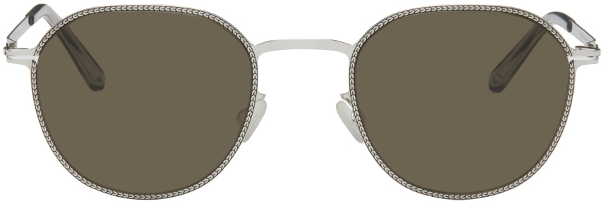 Mykita Silver Talvi Sunglasses In Silver/black