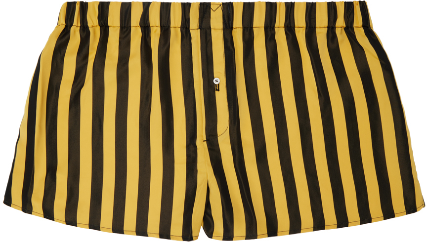 Meryll Rogge Black & Yellow Striped Boxers