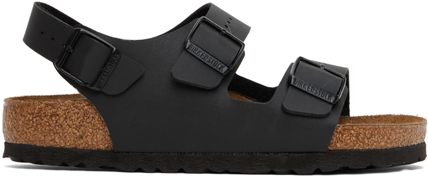 BIRKENSTOCK BLACK REGULAR MILANO SANDALS