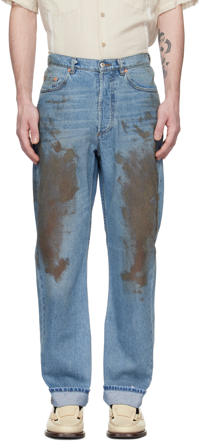 Magliano Blue Distressed Jeans In 47