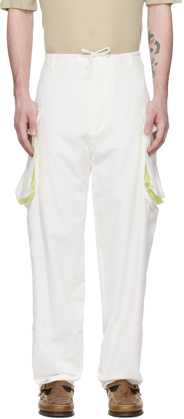 Magliano White Freaky Cargo Pants In 1