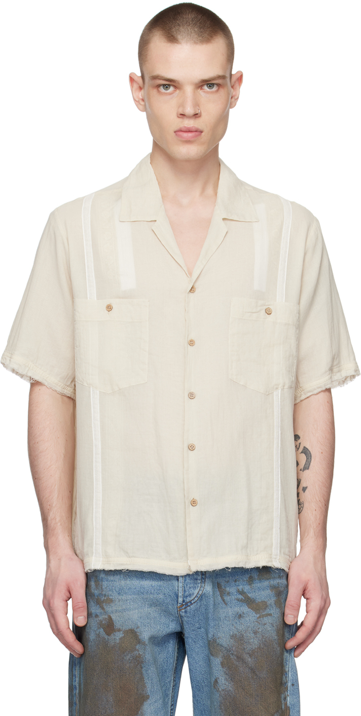 Magliano Off-white Dusty Guajabera Shirt In 22