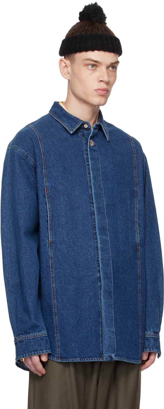 Magliano Navy Bomber Denim Shirt | Smart Closet