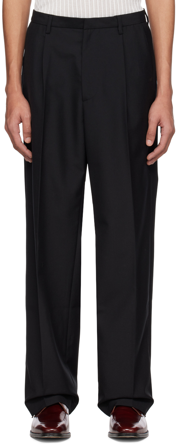 Winnie New York: Black Pleated Trousers | SSENSE