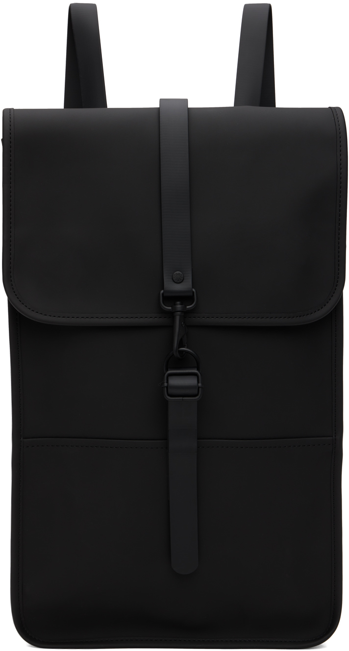 RAINS Black Waterproof Backpack SSENSE UK