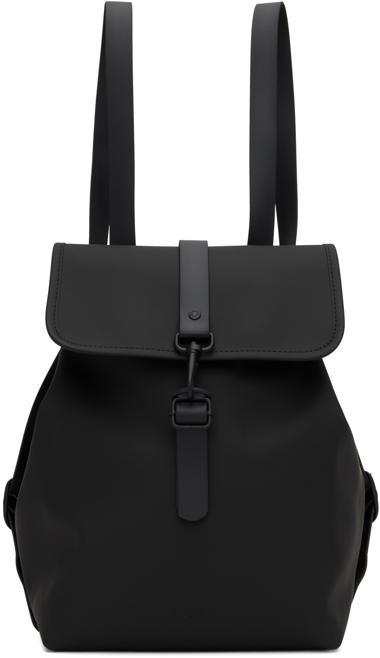 RAINS Black Bucket Backpack SSENSE Canada
