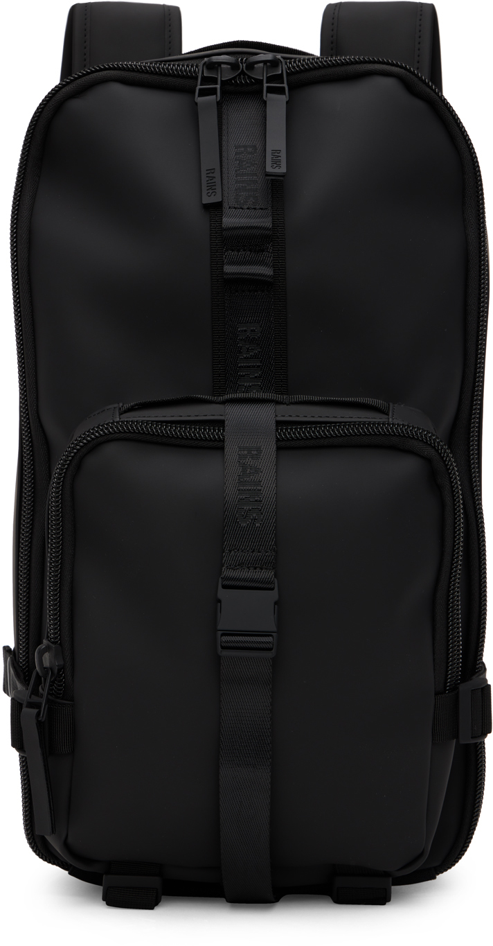 RAINS: Black Trail Backpack | SSENSE