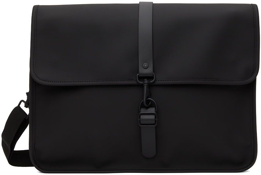 RAINS Black Waterproof Messenger Bag SSENSE Canada