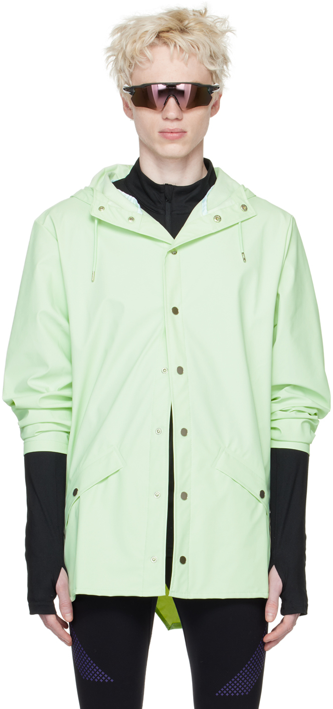 RAINS: Green Coated Jacket | SSENSE