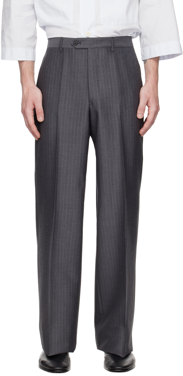 Husbands Gray Creased Trousers