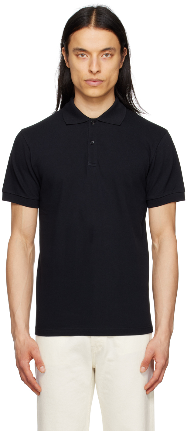 Husbands Black Two-Button Polo