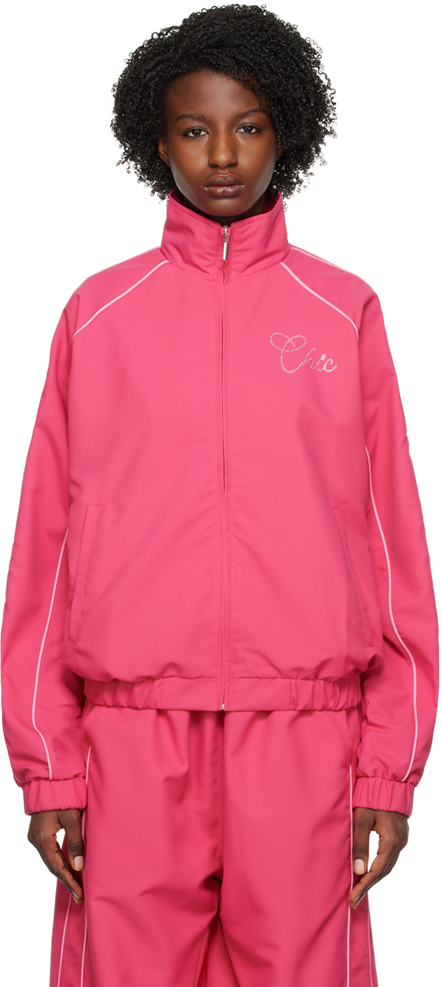 Abra Pink 'chic' Track Jacket In 70 Hot Pink