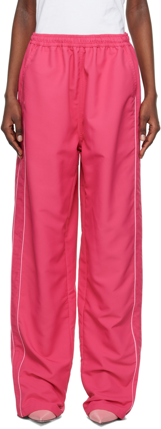 Abra Pink Piping Trousers In 70 Hot Pink