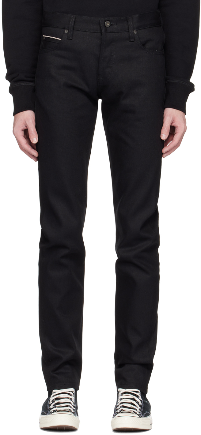Naked And Famous Black Slim-fit Super Guy Jeans