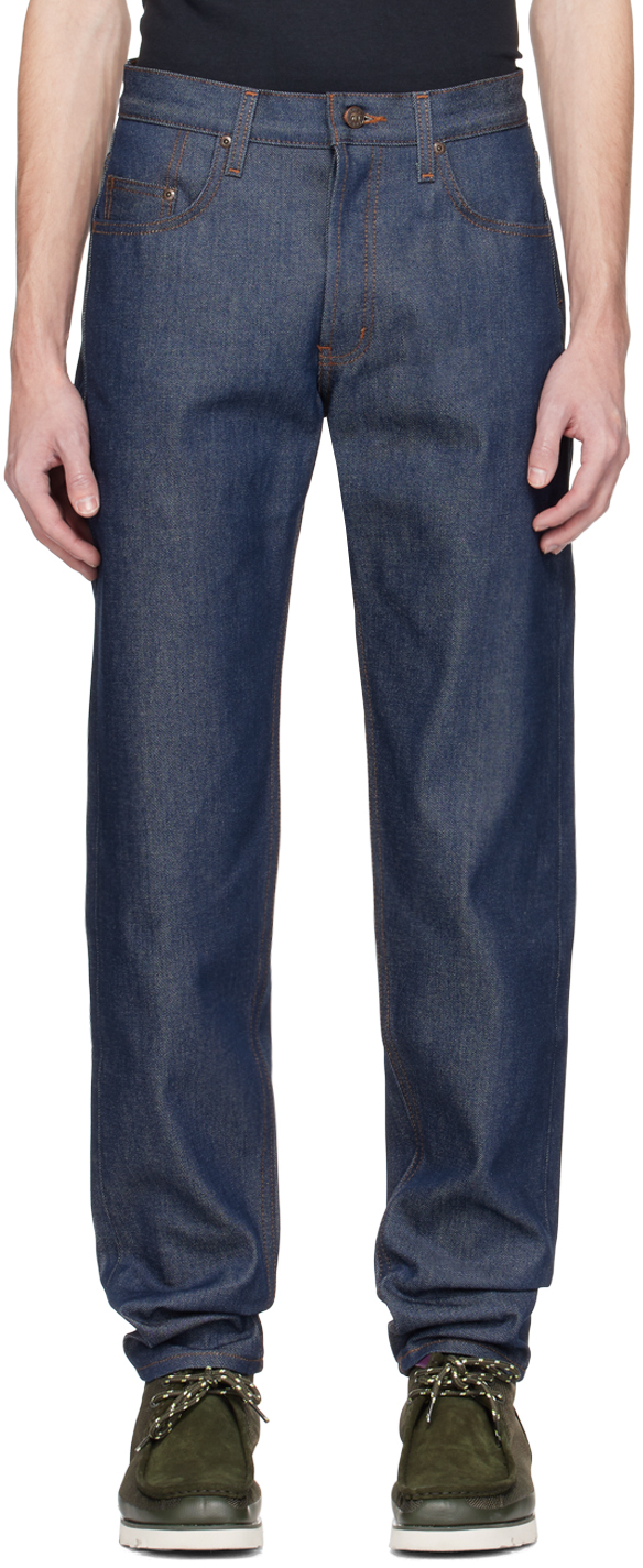 Naked And Famous Indigo Easy Guy Jeans In Natural Indigo