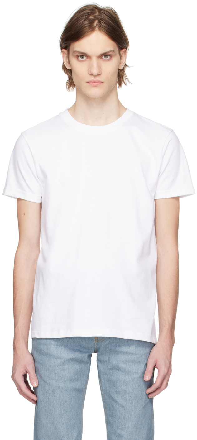 Naked And Famous White Circular T-shirt In White Circular Knit