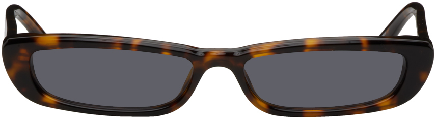 Attico Tortoiseshell Linda Farrow Edition Thea Sunglasses In Brown