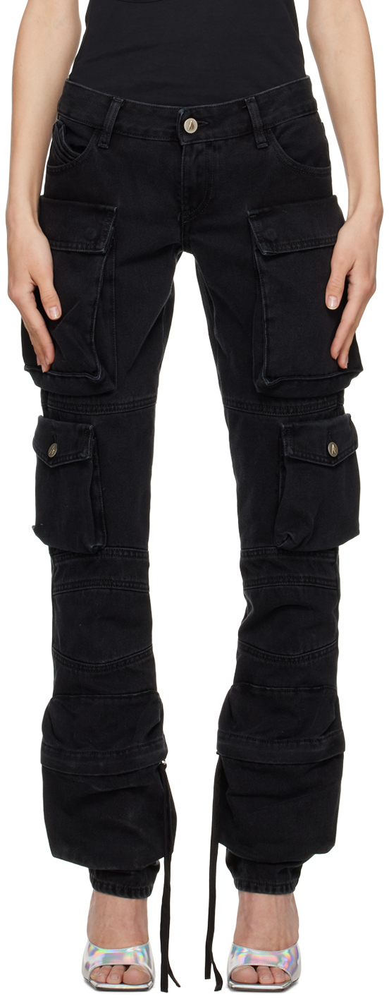 Attico Black Cotton Denim Jeans