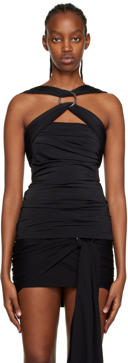 Attico Black Ginnie Tank Top In 100 Black