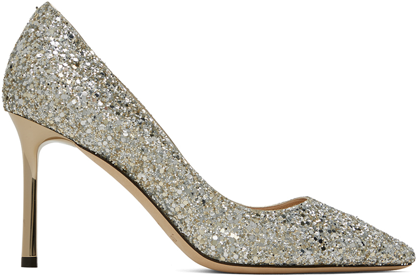 Jimmy Choo: Silver Romy 85 Heels | SSENSE Canada