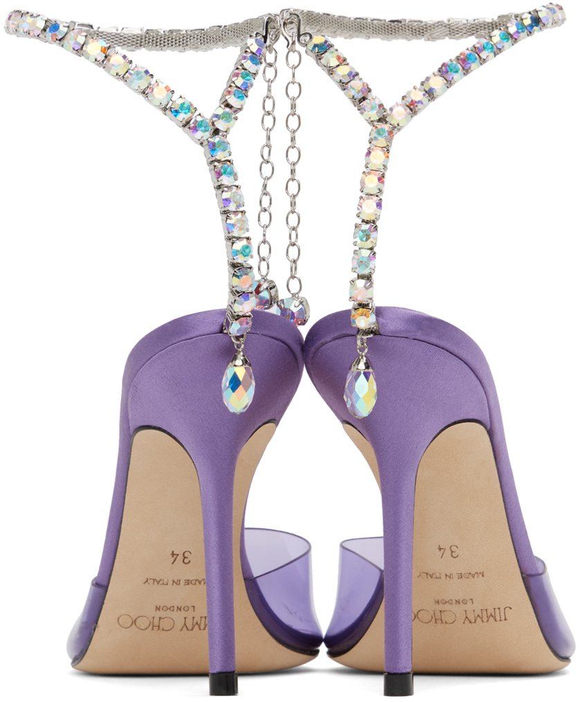 Jimmy Choo Purple Saeda 100 Heels In Wisteria/aurora