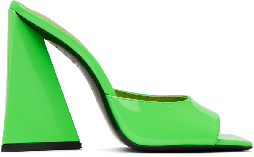 The Attico: Green Devon Heeled Sandals | SSENSE