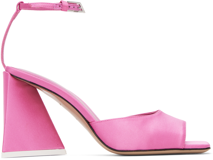 Attico Pink Piper Heeled Sandals In 119 Geranium