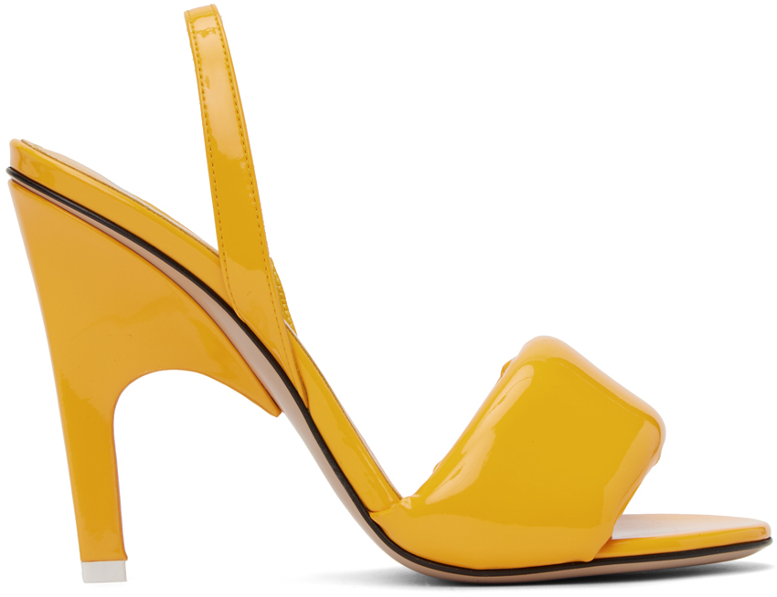 The Attico: Yellow Rem Heeled Sandals | SSENSE