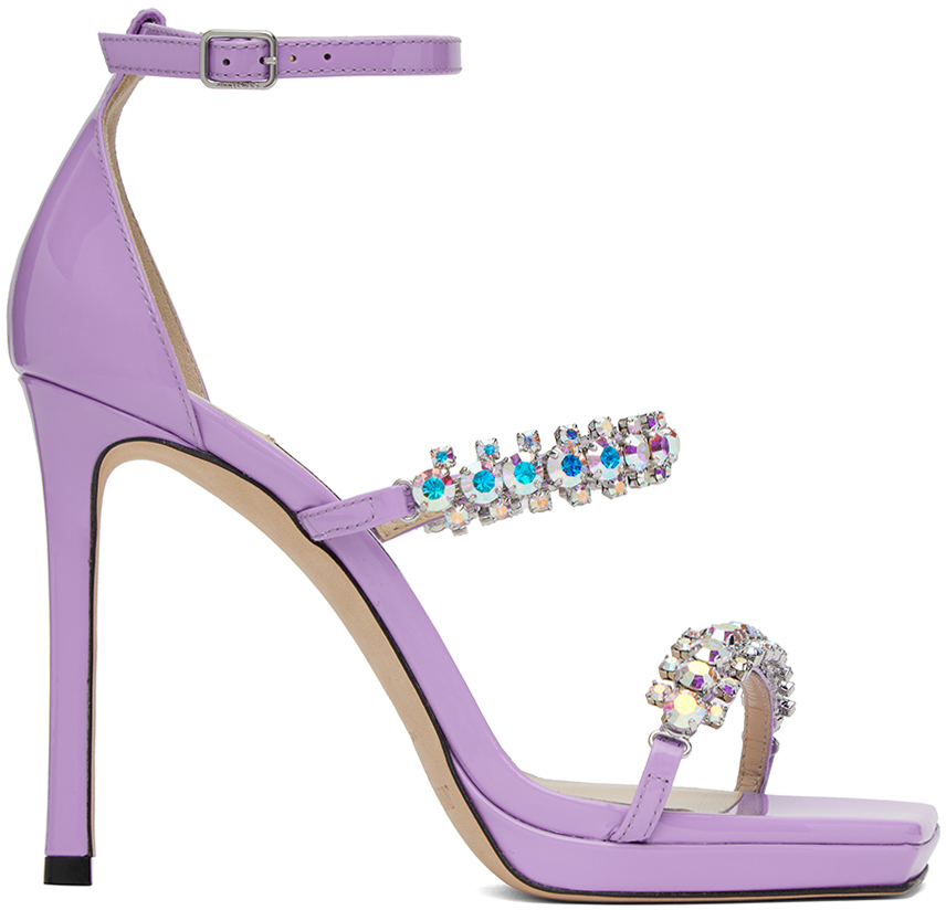 Purple Bing 100 Heeled Sandals by Jimmy Choo on Sale