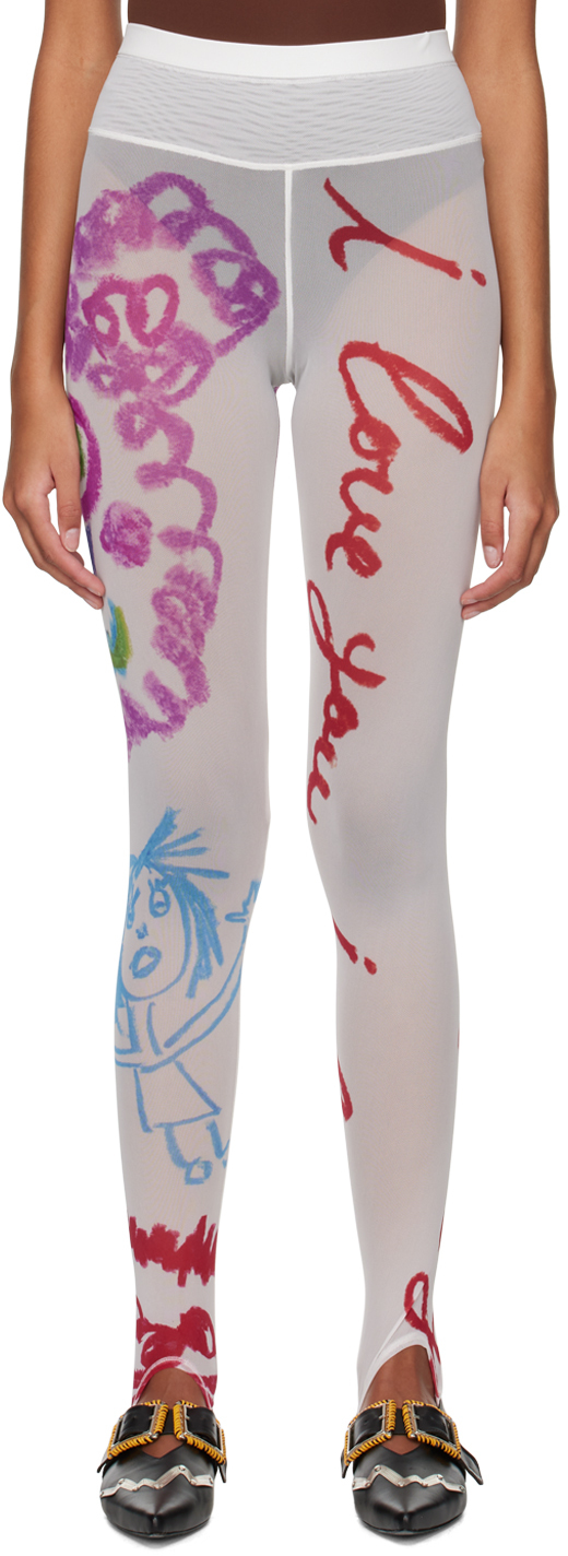 Chopova Lowena "surflex Winter Down Under Floating" Parka Jacket In White Multi