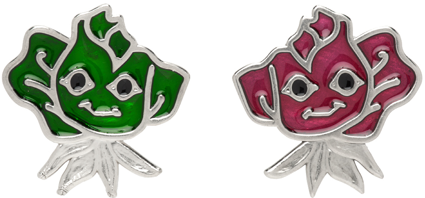 【関税込み】Chopova Lowena シルバー Smile Rose ピアス Silver Smile Rose Earrings by Chopova Lowena on Sale
