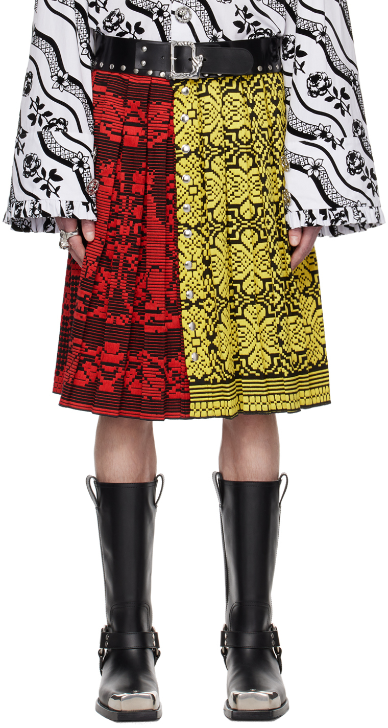 Chopova Lowena Red & Yellow Ixora Skirt In Red And Yellow
