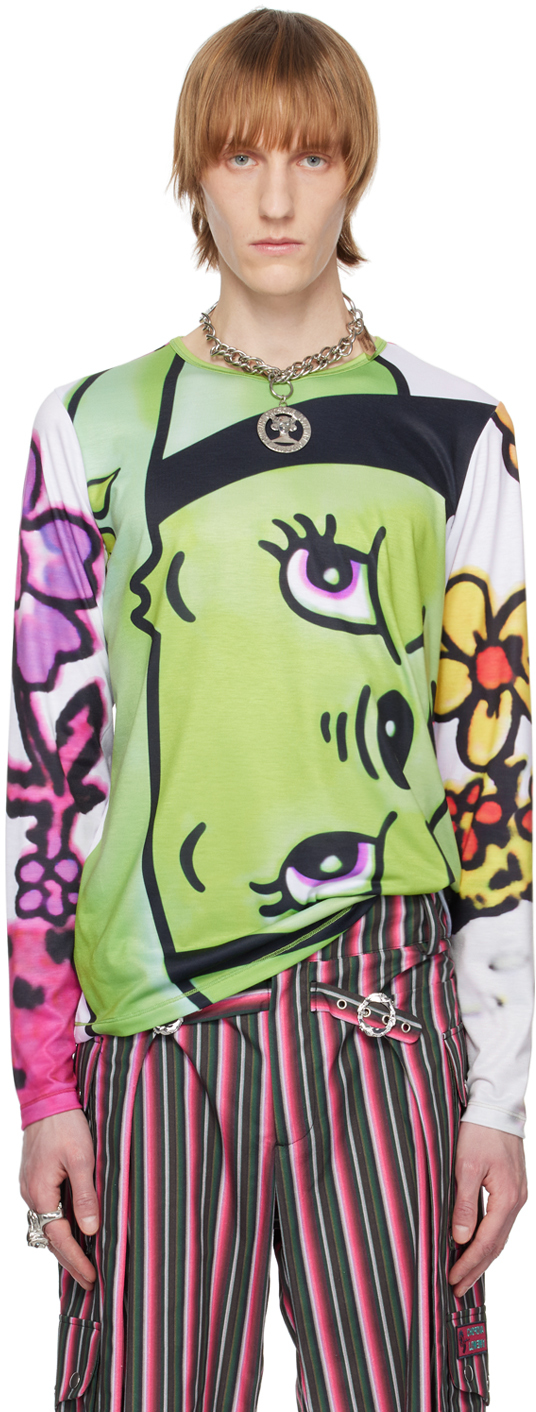 Chopova Lowena Multicolor Neon Smile Long Sleeve T-Shirt