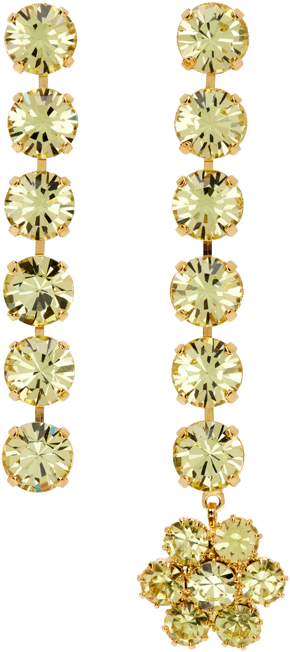 Magda Butrym Gold Crystal Drop Earrings