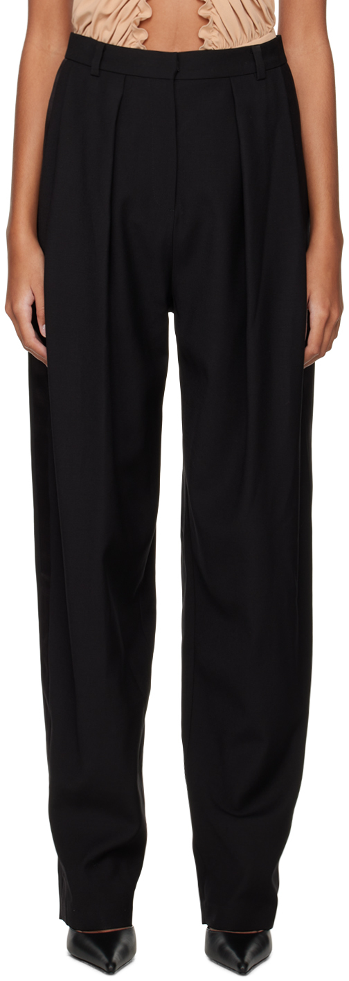 Shop Magda Butrym Black Tapered Trousers