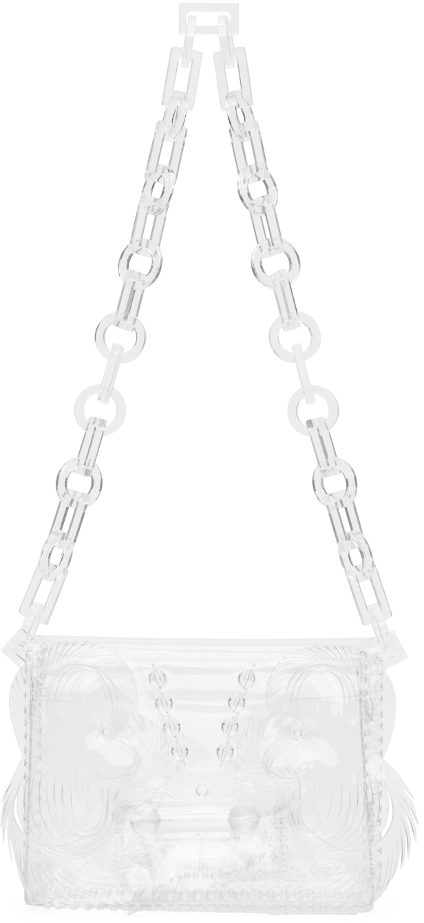 Mame Kurogouchi Transparent Mini Sculptural Chain Bag In Clear