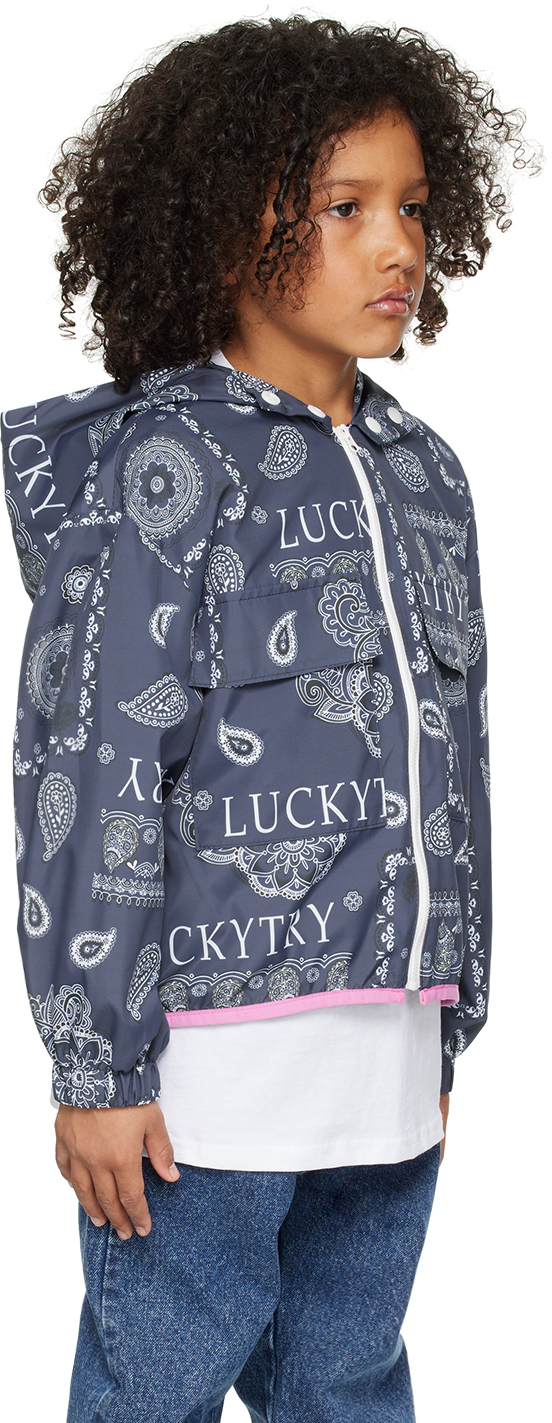 LUCKYTRY KIDS NAVY PAISLEY HOODIE