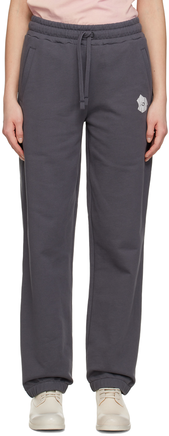 Objects Iv Life Grey Print Lounge Trousers In Anthracite