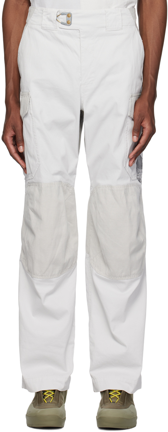 Shop Objects Iv Life Gray Paneled Cargo Pants In Pale Grey