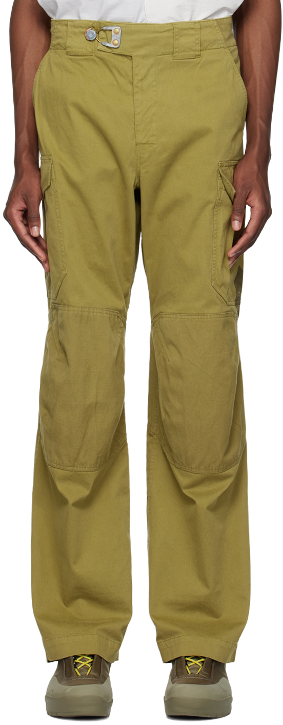 Objects Iv Life Khaki Stamped Cargo Pants In Green