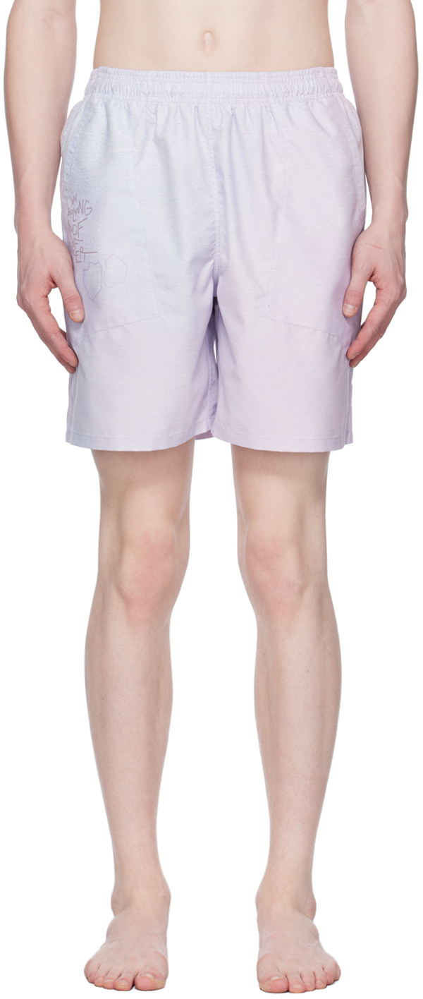 Purple Printed Swim Shorts