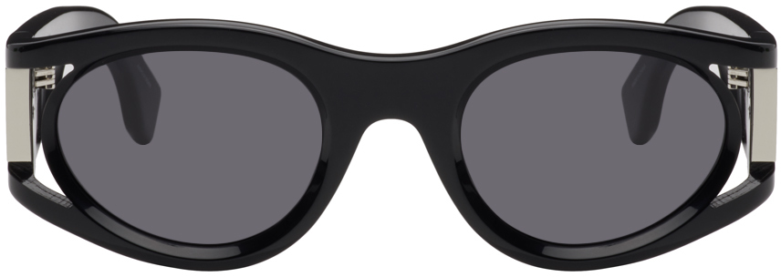 Marcelo Burlon County Of Milan Black Pasithea Sunglasses In Black Dark Grey