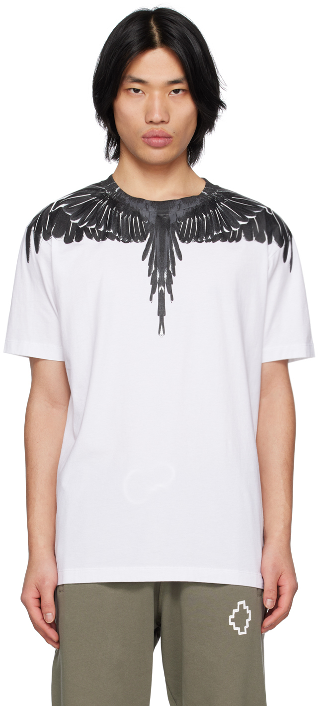 Shop Marcelo Burlon County Of Milan White Icon Wings T-shirt In White Black