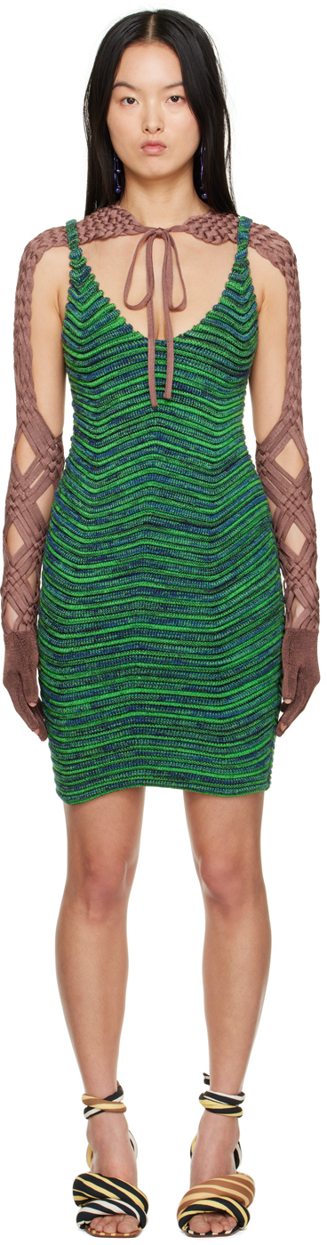 Isa Boulder: SSENSE Exclusive Green Bodycurl Midi Dress | SSENSE
