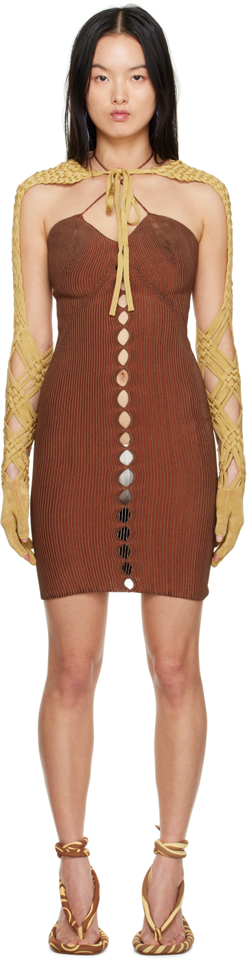 Isa Boulder Ssense Exclusive Brown Minidress In Halloween